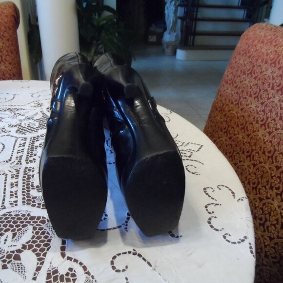 Gucci Black Leather Knee-High Platform Boots Size 39.5C - Picture 16 of 16
